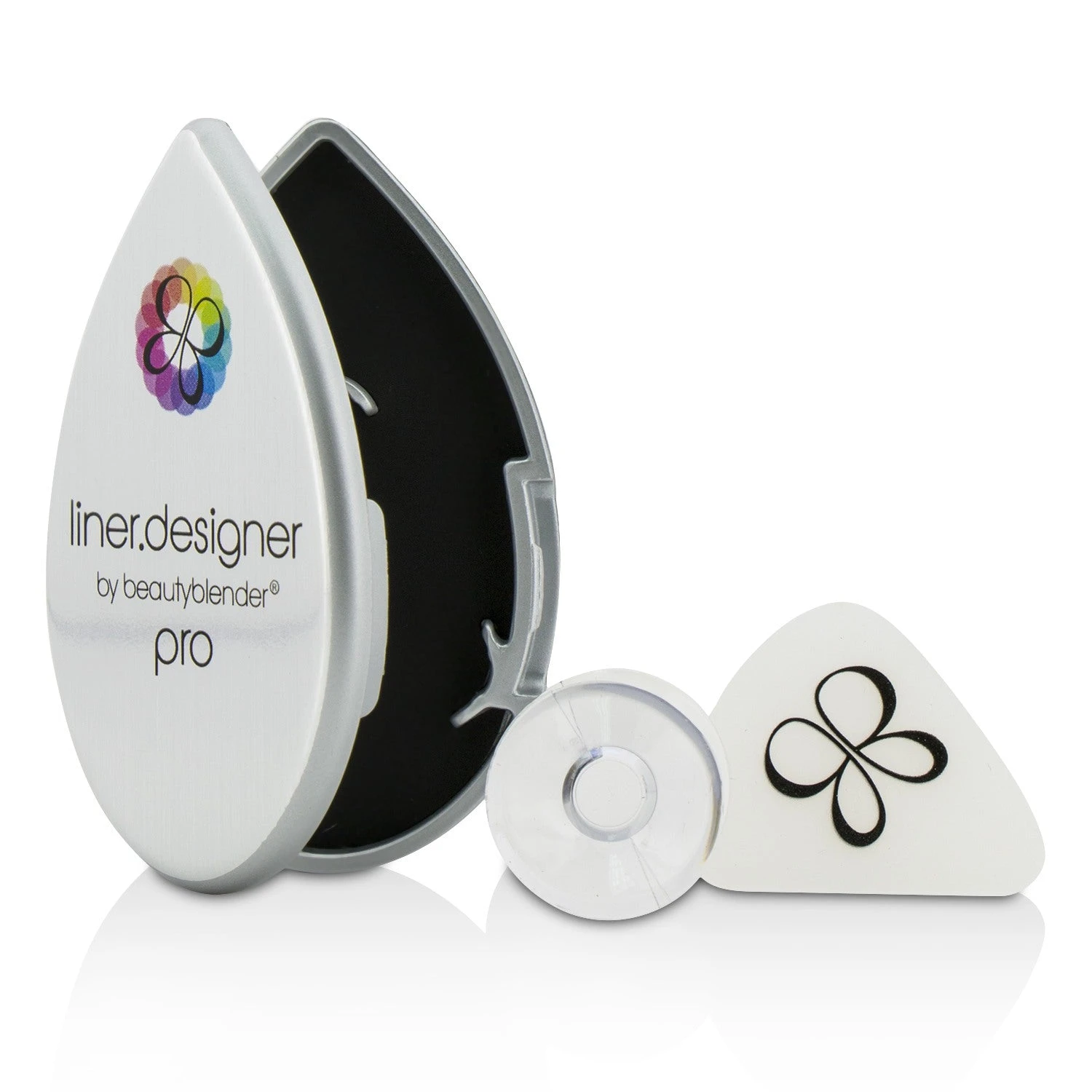 BeautyBlender Liner Designer (1x Eyeliner Application Tool, 1x Magnifying Mirror Compact, 1x Suction Cup) - Pro (White) 3pcs - Image 3