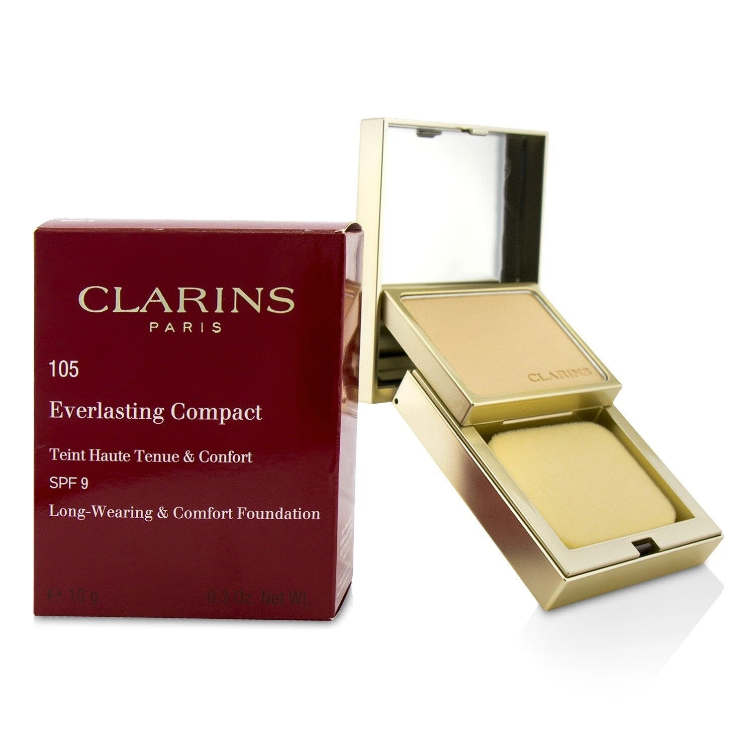 Clarins Everlasting Compact Foundation SPF 9 - # 114 Cappuccino (Box Slightly Damaged) 10g/0.3oz - Image 2