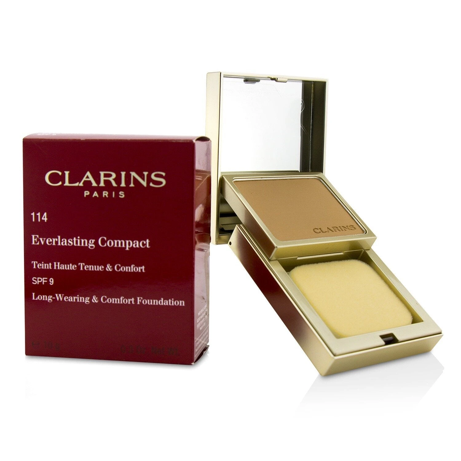 Clarins Everlasting Compact Foundation SPF 9 - # 114 Cappuccino (Box Slightly Damaged) 10g/0.3oz - Image 17